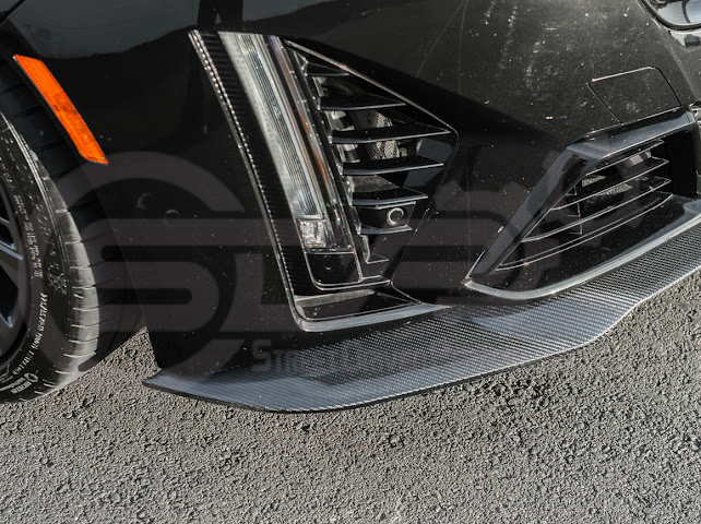 2022-PRESENT CADILLAC CT5-V BLACKWING SEDAN | FACTORY STYLE CARBON FIBER FRONT LIP SPLITTER GROUND EFFECTS